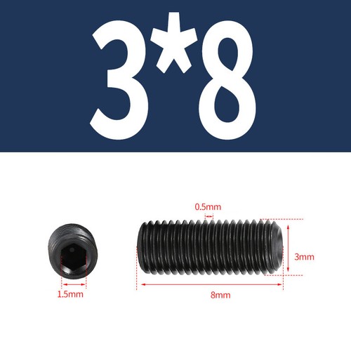 Black Concave Point Grub Screw Stainless Steel Hex Socket Set Screws M3 - M12 - Picture 10 of 83