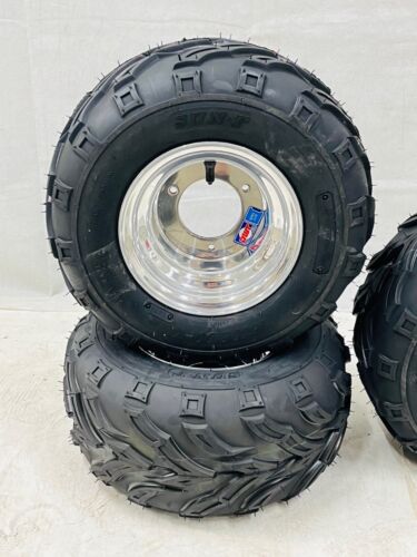 Honda ATC 70 16" DWT Polished Aluminum Front Rear Tires Rims 16x8-7 Sunf A004 - Picture 2 of 6