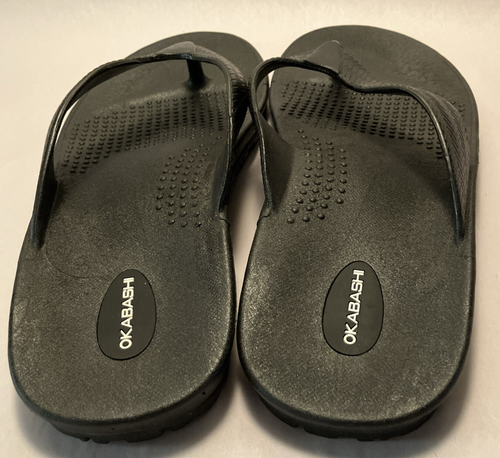 New Okabashi Surf Mens LL (9-10) Black Supportive Comfort Flip Flop Sandals - Picture 6 of 13
