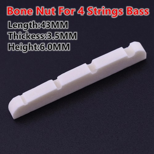 1 PieceReal Slotted Bone Nut For 4/5 Strings Bass (38MM/43MM/ 45MM* 3.5MM* 6MM ) - Picture 13 of 16