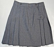 Girls R/K Dark Gray Kilt Pleat Uniform Skirt Sizes 6 - 18 1/2