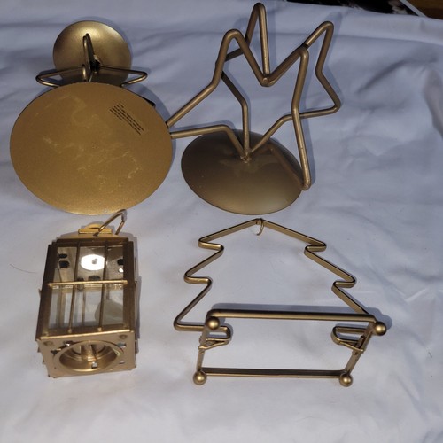 Lote De 4 Candelabros Vacaciones Navidad Santas Banco De Trabajo Caja Original - Imagen 9 de 14