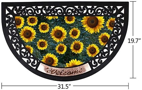 Halbrunde Gummi Willkommen Fußmatte, dekorative Indoor Outdoor Urlaub Fußmatte - Bild 10 von 30
