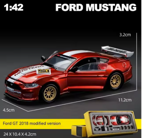 1:43 Scale Ford Mustang Alloy Car Model Kit DIY Customizable Racing Collectible - Picture 3 of 3