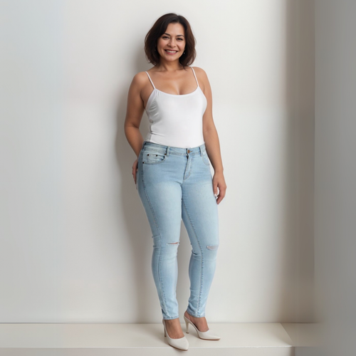 ROCKTHOSECURVES DAMEN ÜBERGRÖSSE JEANS HIGH WAIST HOSE RIPPED STRETCH HOSE - Bild 13 von 36