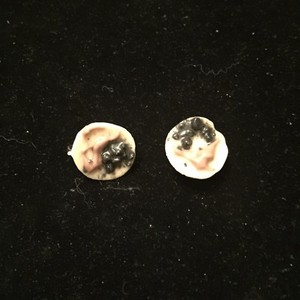 Vintage-Artisan-Ceramic-Clip-on-Earrings