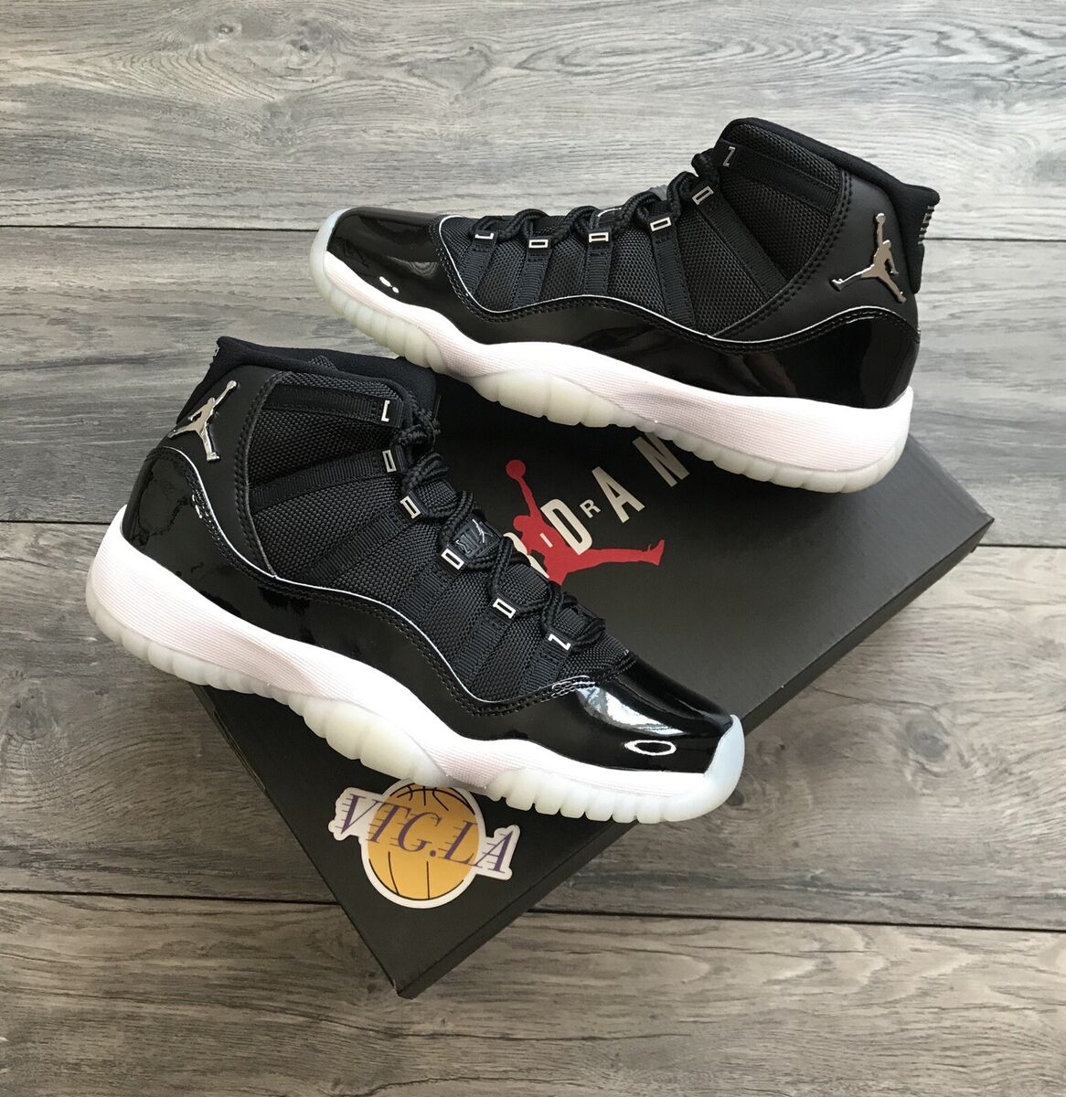 NIKE AIR JORDAN 11 XI JUBILEE SIZE 6Y 6 YOUTH BLACK 25th