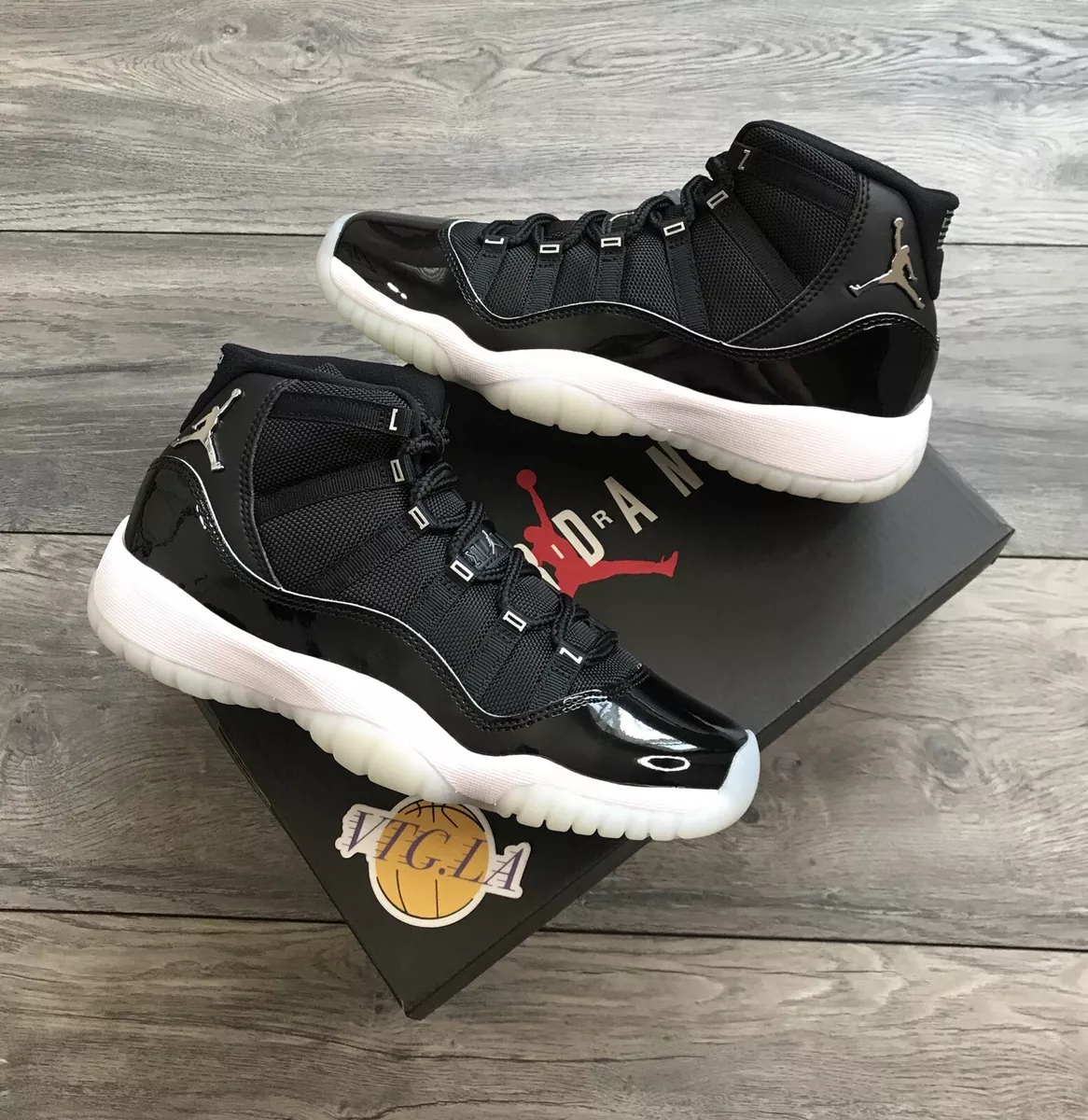 NIKE AIR JORDAN 11 XI JUBILEE SIZE 6Y 6 YOUTH BLACK 25th ANNIVERSARY CT8012-011