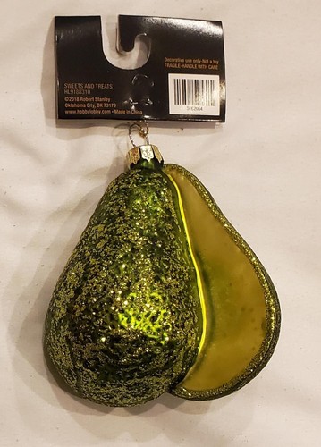 1 Robert Stanley Glass Christmas Ornament: Avocado, Butter , Cranberry, Lemon... - Picture 9 of 19