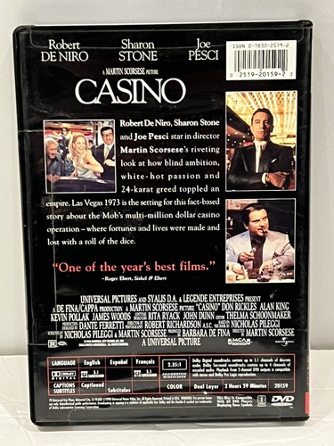 Casino (1995) DVD Martin Scorsese(DIR) 1995.  New Sealed Widescreen - Picture 2 of 3