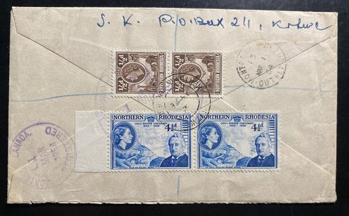 1953 Kitwe Northern Rhodesia Cover To Montreal Canada Rhodes Centenary Stamp Blo - Picture 3 of 3