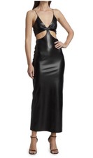 Alice +Olivia Dress Faux Leather cutout  maxi sz 8 $350