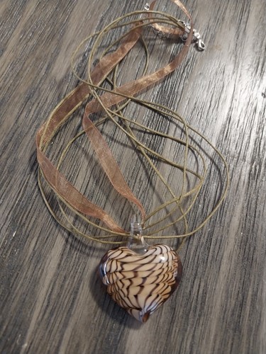 Nachlass Murano inspiriert Glas Anhänger Halskette Lampwork Herz - Bild 3 von 3