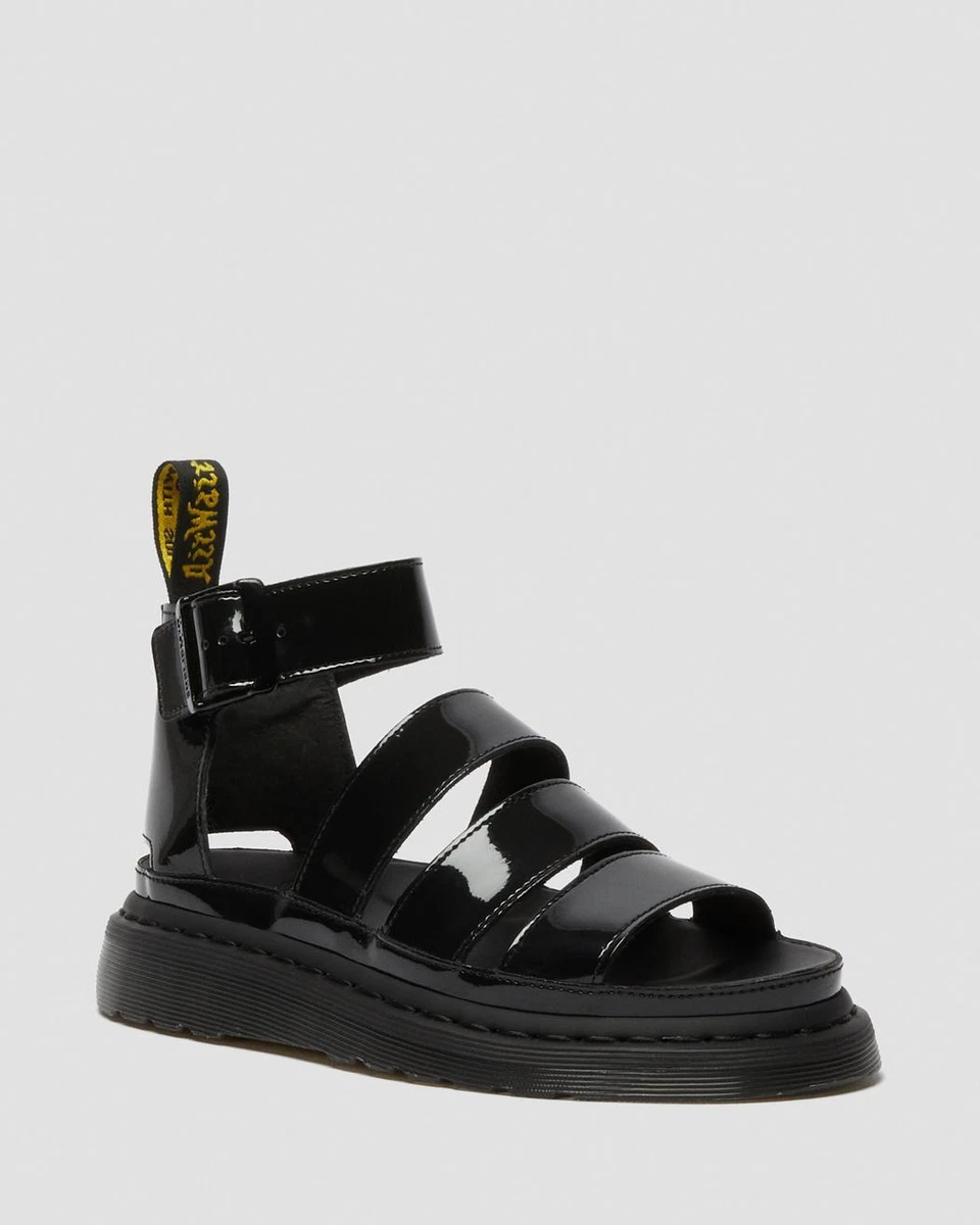 Dr. Martens Women s Clarissa II Gladiator Black Patent Leather