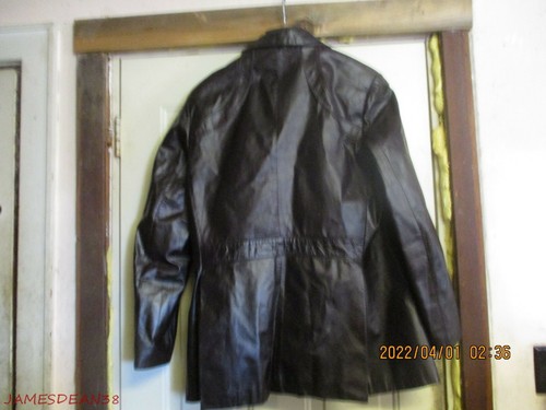 Vintage Bermans Leather Jacket Car Coat Jacket Starsky Hutch Fight Club 44 Large - Picture 2 of 7