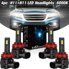 4x H11+H11 LED Combo Headlight Bulbs High Low Beam Kit For Ford Fusion 2018-2020