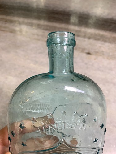 Antique Union Clasped Hands Liquor Flask Bottle Eagle Civil War Era Applied Top - Picture 6 of 24