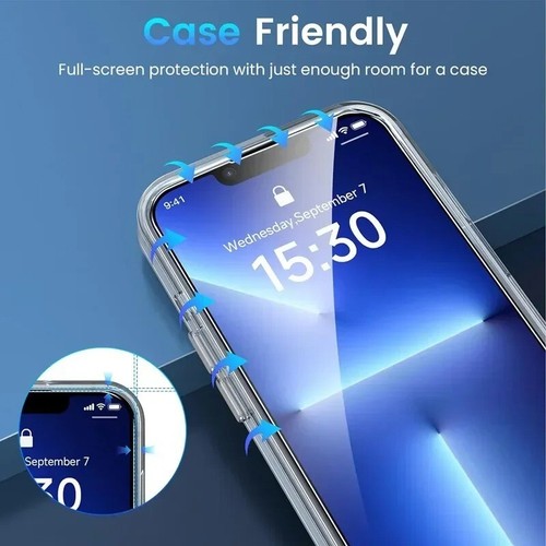 Tempered Glass Screen Protector For iPhone 16 15 14 13 12 11 X 8 7 PRO MAX PLUS - Picture 2 of 6