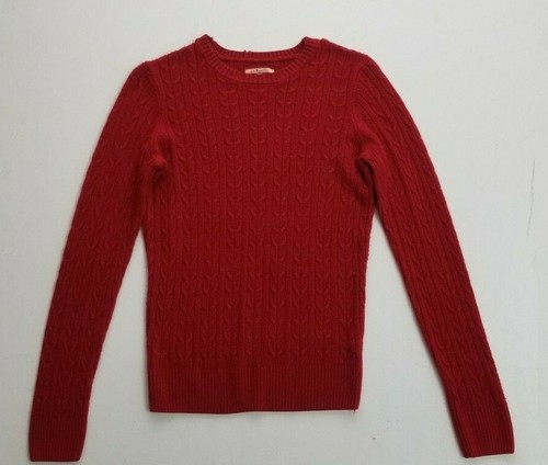 G.H. Bass & Co. Damen Pullover rot Zopfmuster 100% Acryl, Größe: Small - Bild 1 von 11