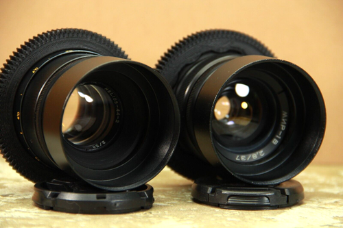 Set of 2 Soviet lenses Helios 44-2 58mm F/2, Mir-1B F2.8/37mm DSLR + adapter PL - Picture 7 of 19