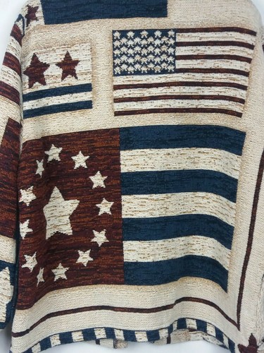 Vintage Sugar Street Weavers American Flag Cardigan Sweater 13 Colonies One Size - Picture 9 of 11