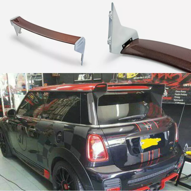 For Mini Cooper R56 Rear Roof Spoiler Wing Trim Red Carbon Fiber