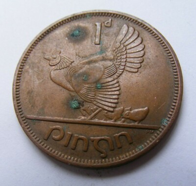 アイルランド・1ペニー銅貨☆1968年／未使用／ニワトリとヒヨコ／PCGS アイルランド・1ペニー銅貨☆1968年／未使用／ニワトリとヒヨコ