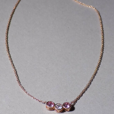 【STONEHENgE】Silver Material Rose Gold Necklace SC1600 StoneHenge 14K Necklace F0164 Love Duet Rose Gold Cubic