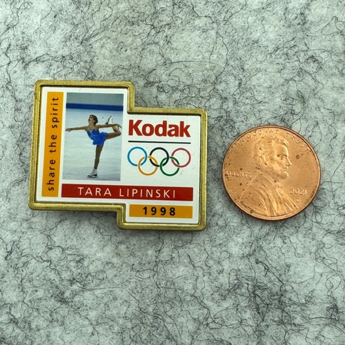 Tara Lipinski 1998 Olympic Lapel Pin Kodak Share The Spirit Vintage Figure Skate - Picture 2 of 3