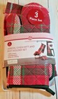 Apron Oven Mitt & Potholder Kitchen Set Adult Red Plaid Holiday Anyday