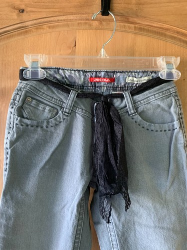 Union Bay Jeans stretch Girl's sz 8 Reg Gray Embroidered Pockets - Picture 4 of 8