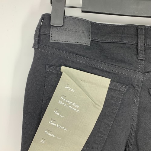 Everlane Jeans Womens Size 26 Regular Black Mid Rise Skinny Stretch Denim NWT - Picture 8 of 10