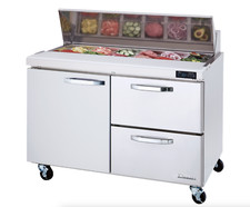 2 Drawer 1 Door 4' Refrigerated 48" Sandwich Prep Table Blue Air BLPT48-D2R-HC