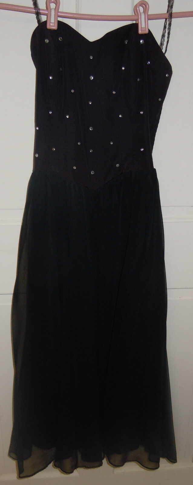 Vintage Positively Ellyn Petites Black Strapless Dress w/Rhinestones ...