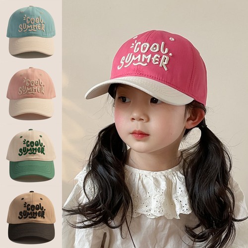 Children Sun Hat Letter Embroidery Baseball Cap Boys Girl Sunscreen Peaked Hat e