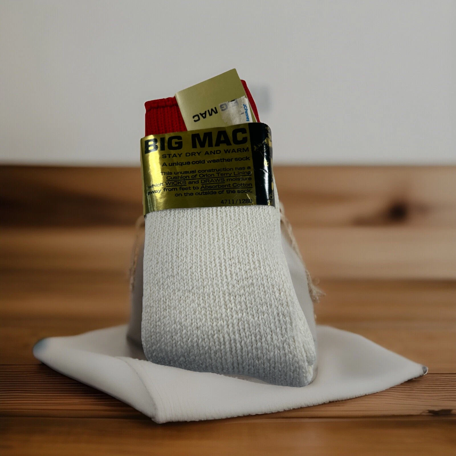 VTG Socks 70s 80s BIG MAC Thermal Orlon Acrylic Cushion Sole 10-13 NEW Cotton