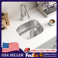 Quikore 15 Inch Undermount Kitchen Sink 18 Gauge Stainless Steel Bar Perp Sinks