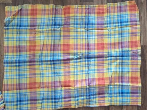 New Tommy Hilfiger MAD4PLAID Orange Blue Yellow Plaid/Stripe Queen Duvet 2 Shams - Picture 3 of 7