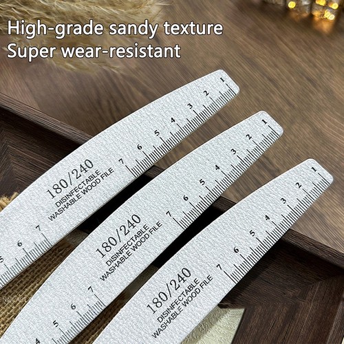 5pcs 180/240 Grit Nail Files Professional Half Moon/Straight Buffer Tools _cn - Picture 7 of 11