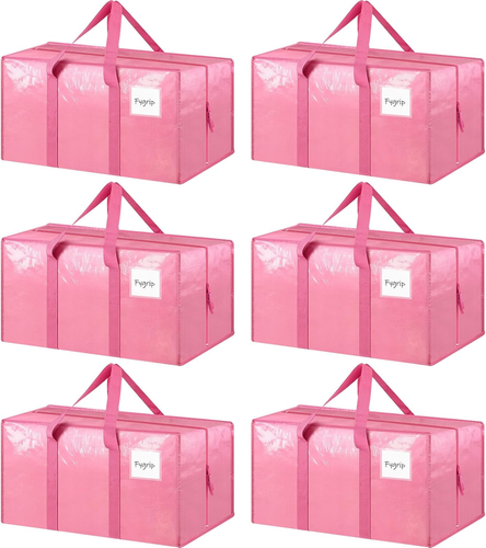 Lot de 6 grands sacs mobiles extra résistants avec fermeture éclair solide et poignée confortable - Photo 10/12