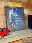 New York telephone 1980's Nynex Sign Rusty Weathered Worn Mancave grunge