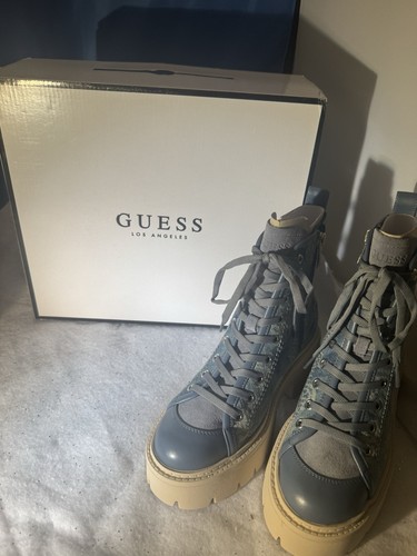 GUESS WOMEN COMBAT DENIM BOOTS - Picture 3 of 3