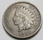 1907 INDIAN HEAD CENT,MOST OF LIBERTY, VERY NICE COIN!!!!(A4)