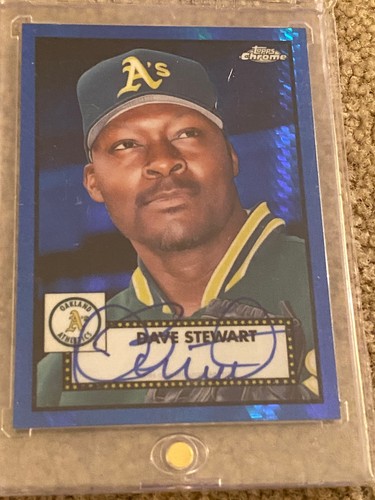 DAVE STEWART 2021 TOPPS CHROME AUTO AUTOGRAPH Blue OAKLANS ATHLETICS A's Read! - Picture 2 of 3