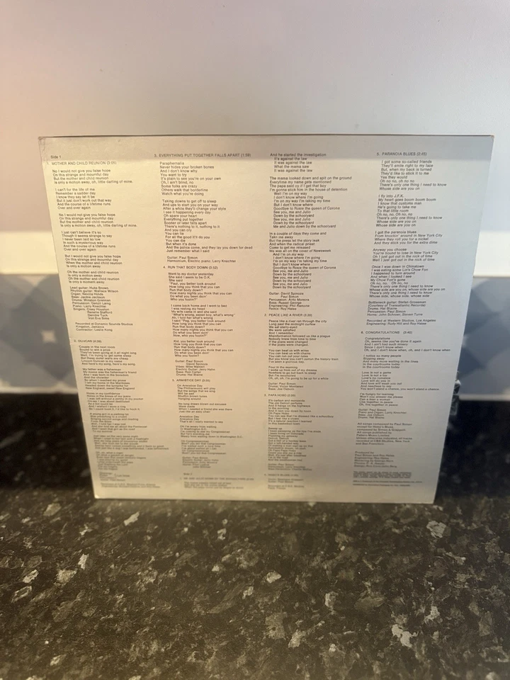 PAUL SIMON LP 1972 UK 1ST PRESS CBS 69007 VG+ VINYL EX LYRIC INNER STEREO - Image 4 of 4