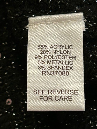 NWT Cato Black Metallic Sparkle Sweater Women’s Size 26/28W Asymmetrical Hem - Picture 5 of 12