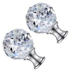 2 Pcs Crystal Lampshade Knob Top Topper Decoration for Finial Cap