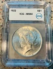 1923 Peace Silver Dollar ICG MS64 Free Shipping! #115