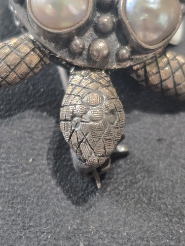 Carmen Beckmann Mexico Vintage Sterling Silver Brooch Pearl Turtle Wow! - Picture 3 of 6