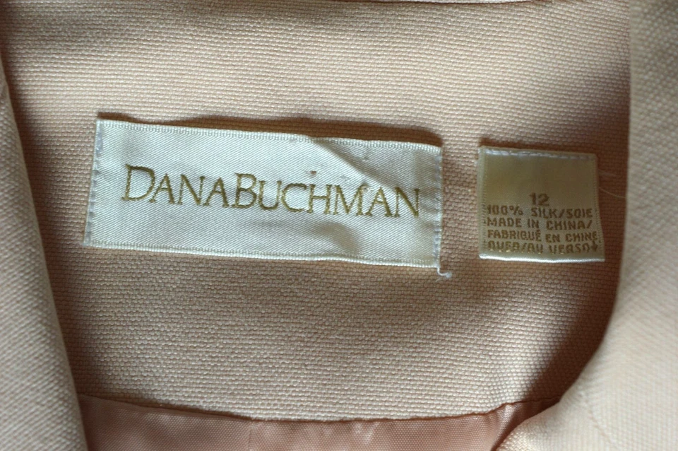 Vintage y2k Dana Buchman Silk 2 Piece Skirt Suit Set Pastel Pink Womens Size 12 - Image 4 of 4